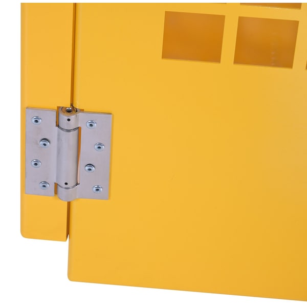 Vestil Vertical Cylinder Storage Cabinet, 5-10 Cylinder Capacity, Yellow, Depth: 30" - CYL-V-510