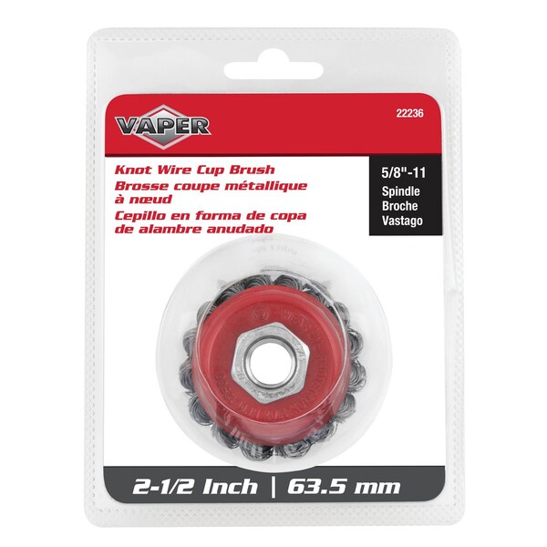 Titan 2-1/2 In. Knotted Wire Bowl Cup Brush, 1EA - 22236