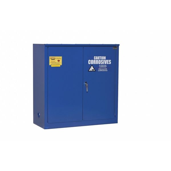 Eagle Mfg Corrosives Safety Cabinet, 30 gal, 1 Shelves, Steel, 43 in W x 44 in H x 18 in D, Blue - CRA32X