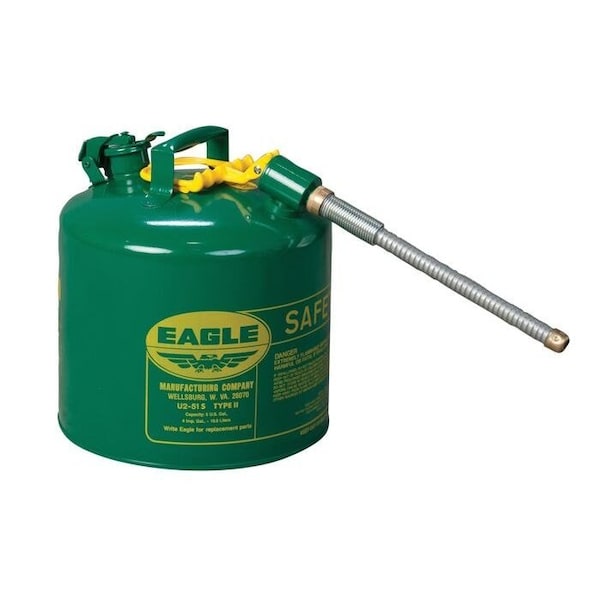 Eagle Mfg Safety Can, 24-Gauge Galvanized Steel, 5 gal, Green - U251SG