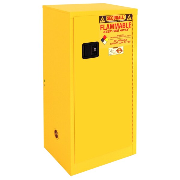 Securall 20 Gallon Paint Storage Cabinet, Self-Latch Standard Door, Red - P120