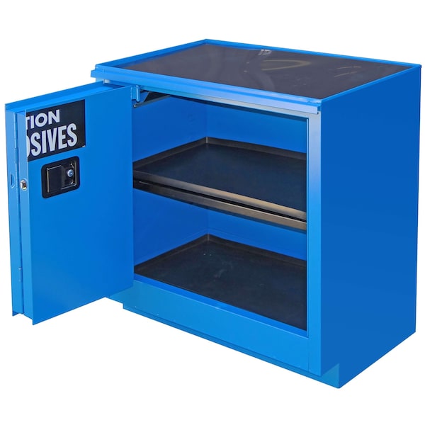 Securall 24 Gallon Acid/Corrosive Storage Cabinet, Self-Close, Self-Latch Sliding Door, Blue - C224