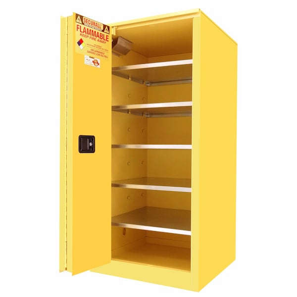 Securall 120 Gallon Paint Storage Cabinet, Self-Close, Self-Latch Sliding Door, Red - P2120