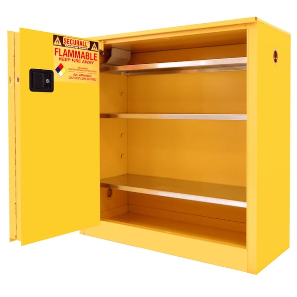 Securall 40 Gallon Paint Storage Cabinet, Self-Close, Self-Latch Sliding Door, Red - P240