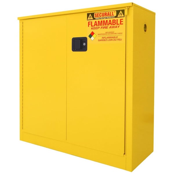 Securall 40 Gallon Paint Storage Cabinet, Self-Close, Self-Latch Sliding Door, Red - P240