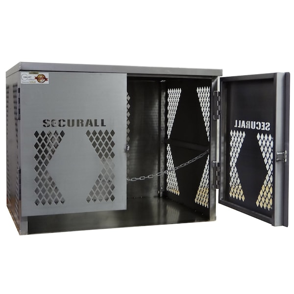 Securall 6 Cylinder Vertical Aluminum LP & Oxygen Gas Storage Cabinet, 20 or 33 Lb, Standard Door - LP6S-VERTICAL