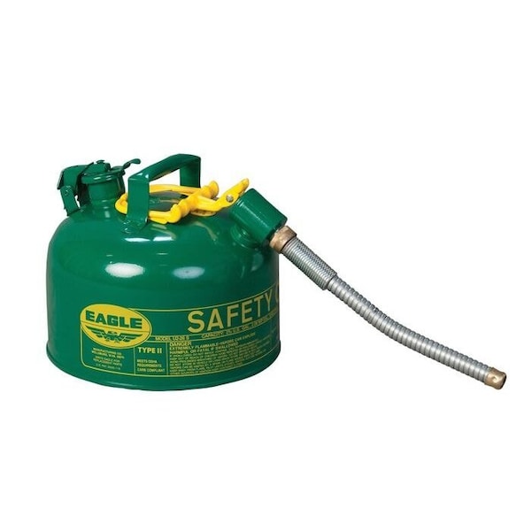 Eagle Mfg Safety Can, 24-Gauge Galvanized Steel, 2.5 gal, Green - U226SG