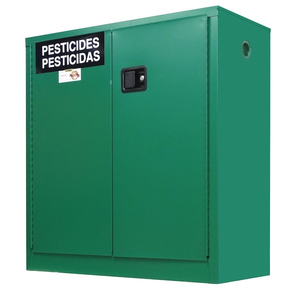 Securall 30 Gallon Pesticide Storage Cabinet, Self-Latch Standard 2-Door, AgGreen - AG130