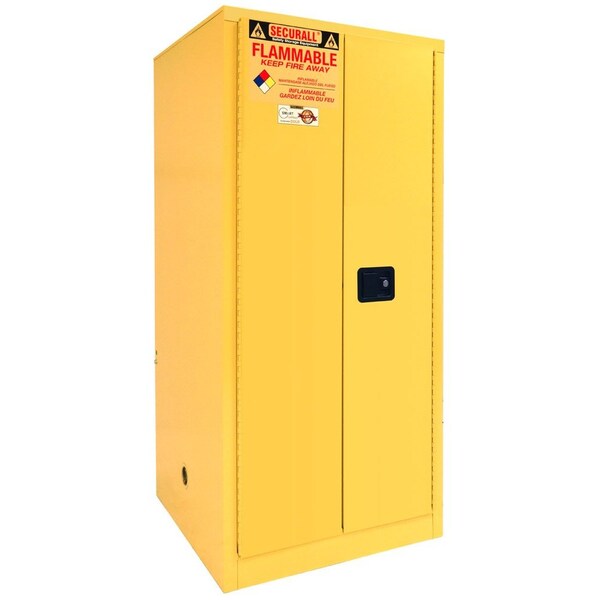 Securall 120 Gallon Paint Storage Cabinet, Self-Latch Standard 2-Door, Red - P1120