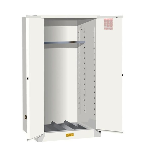 Justrite 55 gal, 1 Shelves, 18-Gauge CR Steel, 34 in W x 65 in H x 34 in D, white - 896205