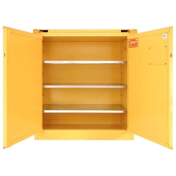 Securall 40 Gallon Paint Storage Cabinet, Self-Close, Self-Latch Safe-T-Door, Red - P340