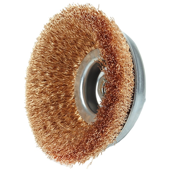Weiler 6" Crimped Wire Cup Brush .020" Bronze Fill 5/8"-11 UNC Nut - 14316
