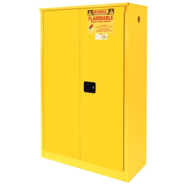 Securall 60 Gallon Paint Storage Cabinet, Self-Close, Self-Latch Sliding Door, Red - P260