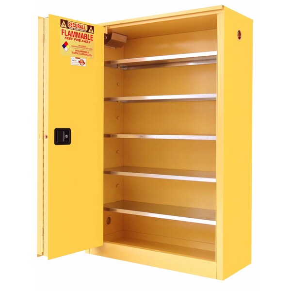Securall 60 Gallon Paint Storage Cabinet, Self-Close, Self-Latch Sliding Door, Red - P260