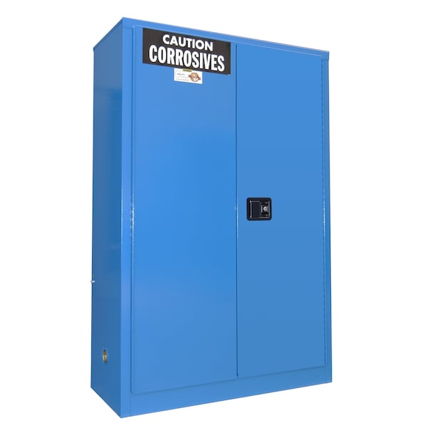 Securall 45 Gallon Acid/Corrosive Storage Cabinet, Self-Latch Standard 2-Door, Blue - C145