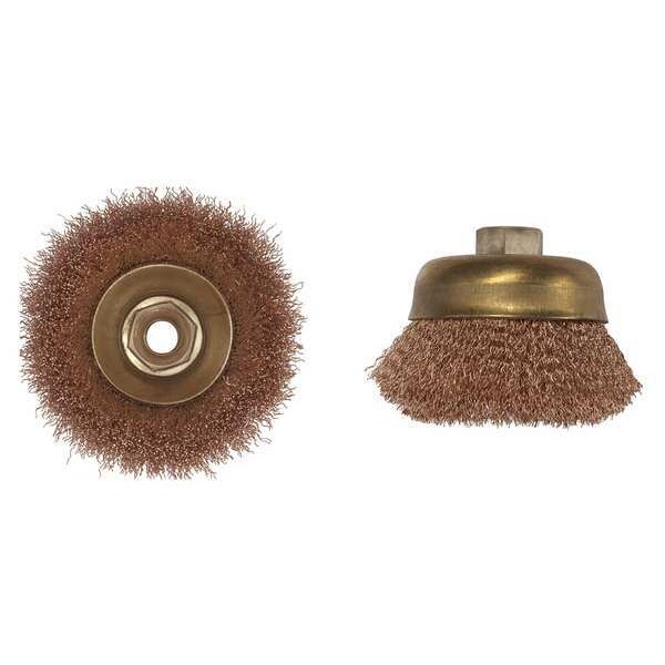 Ampco Safety Tools Nonsparking Crimped Wire Cup Wire Brush, 6" - CB-44-CT