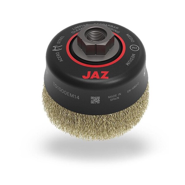Jaz Crimped Wire Cup Brush, 4" Crimped Wire Cup Brush, Wire.020" - 64000