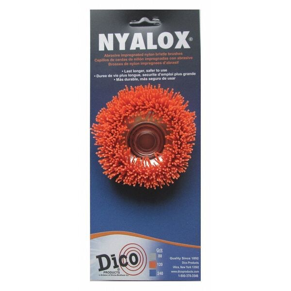 Nyalox By Dico Nyalox Cup Brush, 120 Grit, Org, 3" 5/8-11 - 7200006