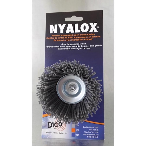 Dico Dico Nyalox 2.5 in. D X 1/4 in. X 1/4 in. D Crimped Nylon Mandrel Mounted Cup Brush 4500 rpm 1 pc - 541-774-2-1/2