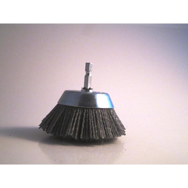 Dico Dico Nyalox 2.5 in. D X 1/4 in. X 1/4 in. D Crimped Nylon Mandrel Mounted Cup Brush 4500 rpm 1 pc - 541-774-2-1/2