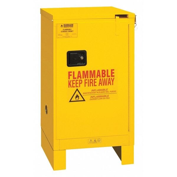 Durham Mfg Safety Cabinet, Self Close, 16 gal., 16 gal, (1) Adjustable Shelves, 16 ga. Steel, 23 in W x 18 in D - 1016SL-50