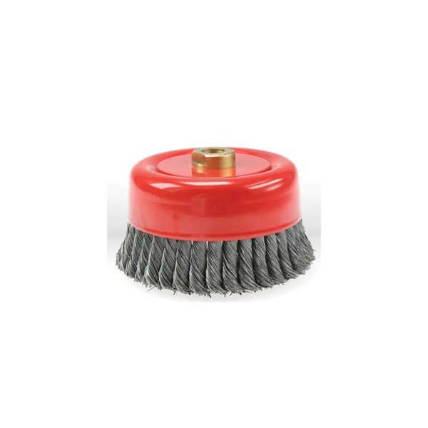 Jaz 6" Twist Knot Wire Cup Brush, .020" Steel, 5/8"-11 - 56052