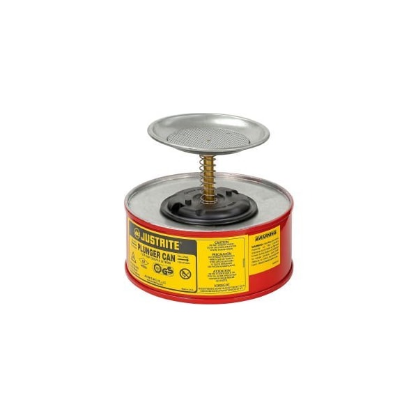 Justrite Justrite Safety Plunger Can - 1 Quart Steel, 1010-8 - 1010-8