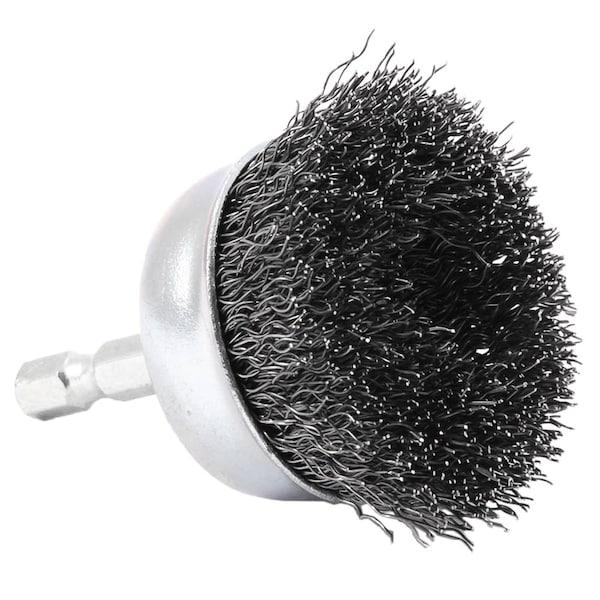 Forney Cup Brush, Crimped, 2 in x .012 in x 1/4 in Hex Shank - 72729