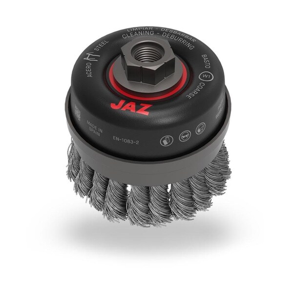 Jaz Twist Knot Wire Cup Brush, 2-3/4", .020", Steel, Bulk - 72082