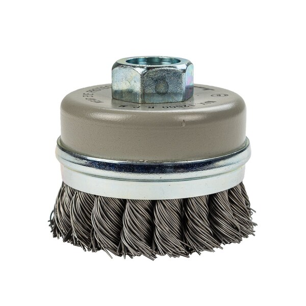 Forney Command PRO Cup Brush, Knotted, 2-3/4 in x .020 in x 5/8 in-11 - 72807