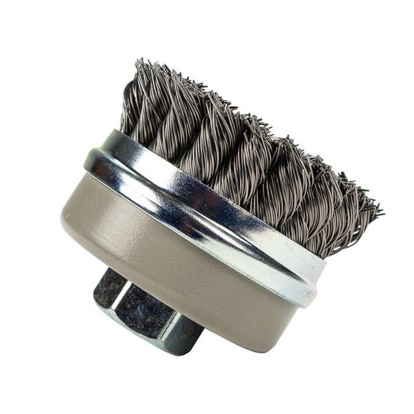 Forney Command PRO Cup Brush, Knotted, 2-3/4 in x .020 in x 5/8 in-11 - 72807