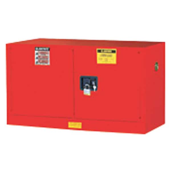 Justrite Flammables Safety Cabinet, 17 gal, 1 Shelves, Steel, 43 in W x 24 in H x 18 in D, Red - 891721