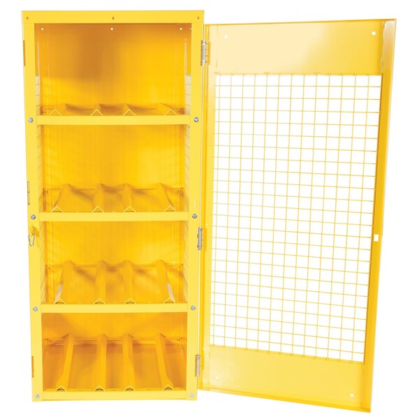 Vestil Yellow Cylinder Cabinet Horizontal 8 Cylinder Capacity - CYL-H-8