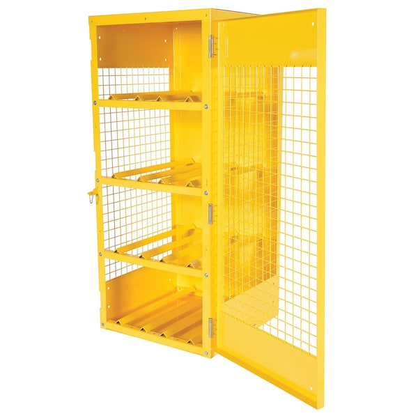 Vestil Yellow Cylinder Cabinet Horizontal 8 Cylinder Capacity - CYL-H-8