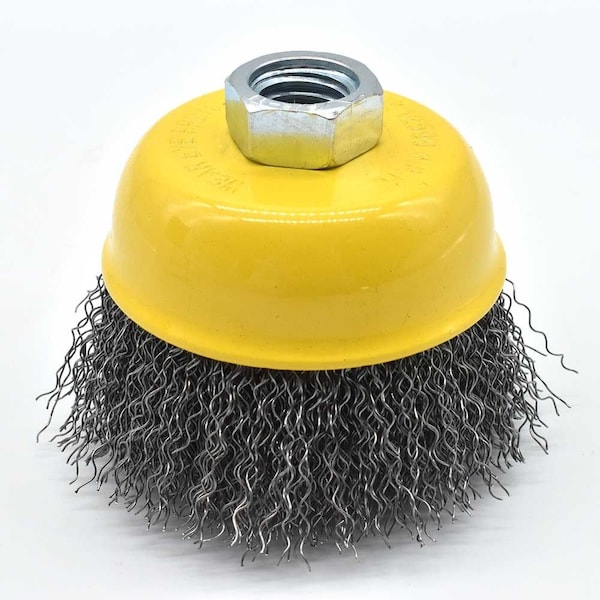 Superior Steel 6" Wire Cup Brush, 5/8-11 Thread - Crimped Wire 4500 RPM - S1826