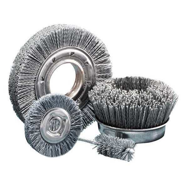 United Abrasives/Sait SAIT 04340 Nylon Cup Brushes, 6" x 5/8-11", 1-1/2" Trim Length, 80 Grit, 1-Pack - 04340