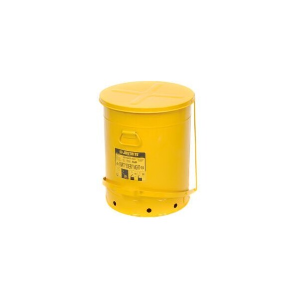 Justrite Justrite 21 Gallon Oily Waste Can, Yellow - 09701 - 9701