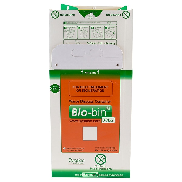 Dynalon Bio-bin Waste Container, 30L, PK10 - 797303-0030