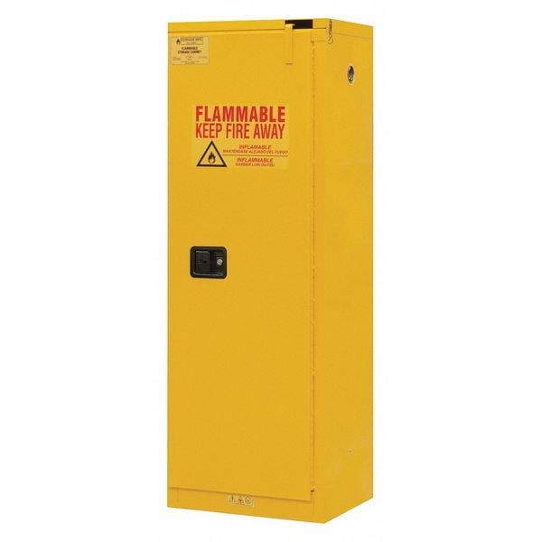 Durham Mfg Flammables Safety Cabinet, 22 gal, 2 Shelves, Steel, 23 1/2 in W x 66 1/2 in H x 18 1/4 in D - 1022S-50