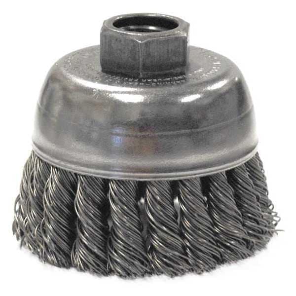 Weiler 2-3/4" Single Row Knot Wire Cup Brush .020" Steel Fill M14x2.0 Nut - 13283