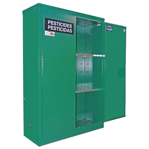 Securall 45 Gallon Pesticide Storage Cabinet, Self-Latch Standard 2-Door, AgGreen - AG145