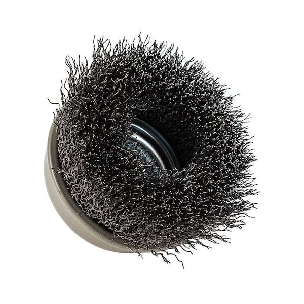 Forney Command PRO Cup Brush, Crimped, 3 in x .014 in x 5/8 in-11 - 72826