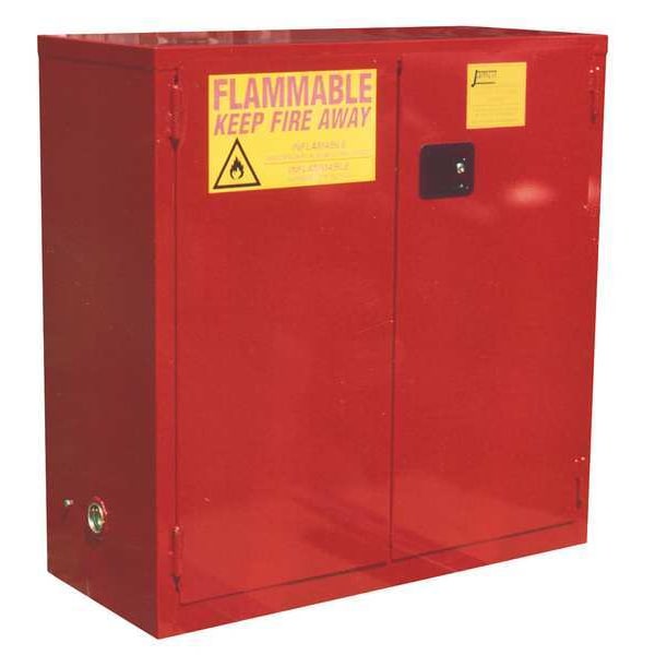 Jamco Flammables Safety Cabinet, 120 gal, 5 Shelves, Steel, 43 in W x 65 in H x 34 in D, Red - BN120RP