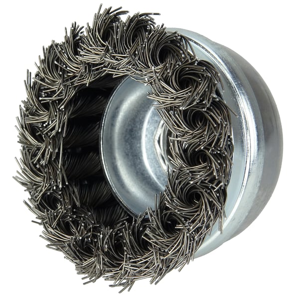 Weiler 2-3/4" Single Row Knot  Cup Brush, Banded.020" , 5/8"-11 UNC Nut - 13301