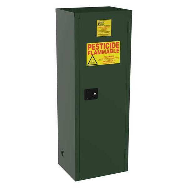 Jamco Pesticides Safety Cabinet, 24 gal, 3 Shelves, Steel, 23 in W x 65 in H x 18 in D, Green - FL24EP