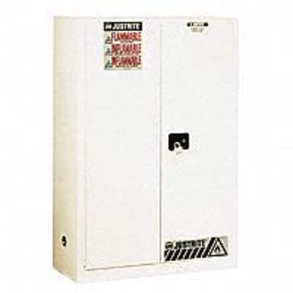 Justrite Flammable Liquid Safety Cabinet, 45 gal, 2 Shelves, Galvanized Steel, 43 in W x 65" H x 18 in D - 894505
