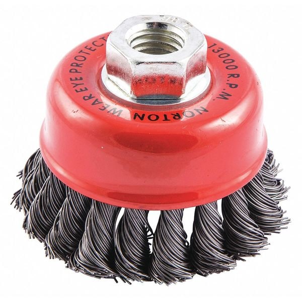 Zoro Select Cup Brush, Knotted, 3-1/2" dia., Arbor Hole - 66252838813