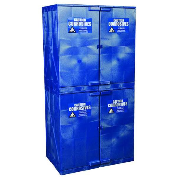 Eagle Mfg Corrosives Safety Cabinet, 48 gal, 8 Shelves, Polyethylene, 36 in W x 72 in H x 22 in D, Blue - M48CRA