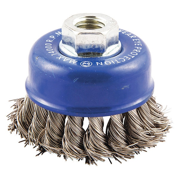 Zoro Select Cup Brush, Knotted, 2-3/4" dia., Arbor Hole - 66252838812
