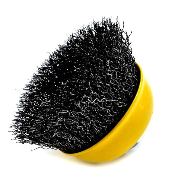 Superior Steel 3" Wire Cup Brush, 5/8-11 Thread - Crimped Wire 12500 RPM - S1823